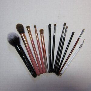 Lot of 12 Eyes and Face Brushes - Morphe, BH Cosmetics, Elf, Sonia Kashuk +